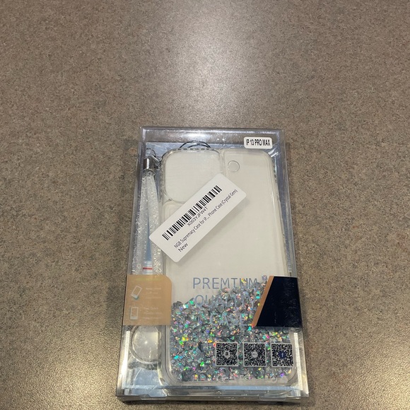 New, 13 Pro Max IPhone Sparkly Phone Case with Wrist Strap and Ring Holder - Picture 5 of 6